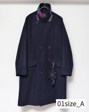 画像をギャラリービューアに読み込む, Flower charm pea coat / wool melton × sport