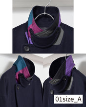 画像をギャラリービューアに読み込む, Flower charm pea coat / wool melton × sport