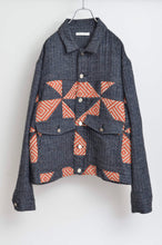 画像をギャラリービューアに読み込む, HERRINGBONE LINEN WOOL QUILTED WORK BLOUSON