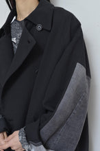 画像をギャラリービューアに読み込む, DENIM SLEEVE TRENCH COAT/BLK/02