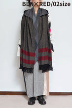 画像をギャラリービューアに読み込む, tsutae SHAWL HOODIE_LINE / RED×BLK