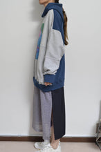 画像をギャラリービューアに読み込む, TWO-TONE HOODIE_BLUE/GREEN print/02 size