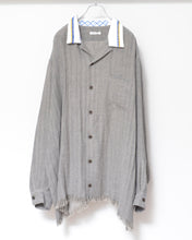 画像をギャラリービューアに読み込む, Tablecloth collar fringe shirt / linen herringbone_A