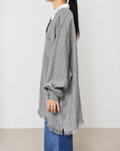 画像をギャラリービューアに読み込む, Tablecloth collar fringe shirt / linen herringbone_C