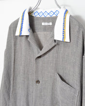 画像をギャラリービューアに読み込む, Tablecloth collar fringe shirt / linen herringbone_A