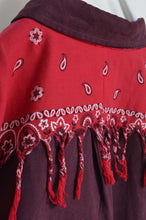 Load image into Gallery viewer, BANDANA FRINGE FAKE SUEDE SH / RED