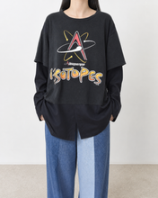 Load image into Gallery viewer, Fake layered T-shirt / BLACK_D