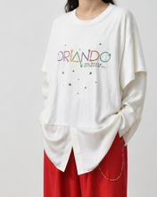 Load image into Gallery viewer, Fake layered T-shirt / WHITE_B