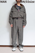 画像をギャラリービューアに読み込む, LINEN WOOL JUMP SUIT / BRWN_03