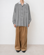 画像をギャラリービューアに読み込む, Tablecloth collar fringe shirt / linen herringbone_A