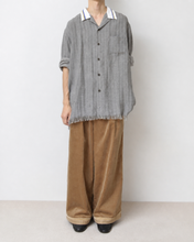 画像をギャラリービューアに読み込む, Tablecloth collar fringe shirt / linen herringbone_A
