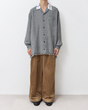 画像をギャラリービューアに読み込む, Tablecloth collar fringe shirt / linen herringbone_C