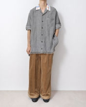 画像をギャラリービューアに読み込む, Tablecloth collar fringe shirt / linen herringbone_C