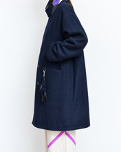 画像をギャラリービューアに読み込む, Flower charm pea coat / wool melton × sport