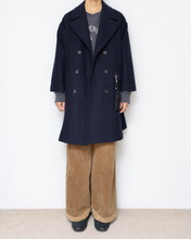 画像をギャラリービューアに読み込む, Flower charm pea coat / wool melton × sport