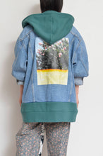 Load image into Gallery viewer, DENIM * BACK PILE HOODIE/GREEN/YELLOW