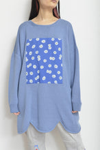 画像をギャラリービューアに読み込む, RIPPLE WAVE HEM KNIT P/O w/NECK PARTS(BLUE)