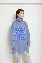 画像をギャラリービューアに読み込む, RIPPLE WAVE HEM KNIT P/O w/NECK PARTS(BLUE)