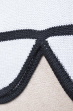 Load image into Gallery viewer, RIPPLE WAVE HEM KNIT P/O w/NECK PARTS(BORDER)_B