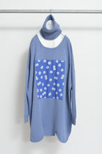 画像をギャラリービューアに読み込む, RIPPLE WAVE HEM KNIT P/O w/NECK PARTS(BLUE)