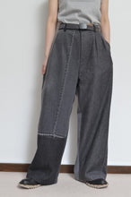 画像をギャラリービューアに読み込む, BLK DENIM WIDE TUCK PT 02