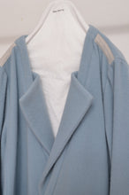 Load image into Gallery viewer, WOOL NO-COLLAR ROBE/MINT BLUE