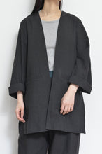 画像をギャラリービューアに読み込む, NO-COLLAR JK_LINEN 01/BLACK