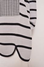 画像をギャラリービューアに読み込む, RIPPLE WAVE HEM KNIT P/O w/NECK PARTS(BORDER)