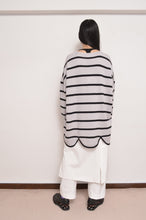 画像をギャラリービューアに読み込む, RIPPLE WAVE HEM KNIT P/O w/NECK PARTS(BORDER)