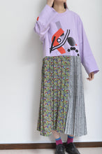Load image into Gallery viewer, PLEATED TEE OP(PRINT)_PUR/X_B