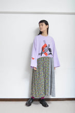 Load image into Gallery viewer, PLEATED TEE OP(PRINT)_PUR/X_B