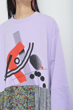 Load image into Gallery viewer, PLEATED TEE OP(PRINT)_PUR/X_B
