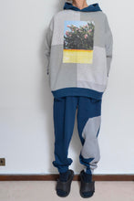 画像をギャラリービューアに読み込む, your right things/BONUS TRUCK出品中12/7まで:TWO-TONE HOODIE_BLUE/YELLOW print/01 size
