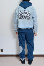 画像をギャラリービューアに読み込む, your right things/BONUS TRUCK出品中12/7まで:TWO-TONE HOODIE_BLUE/YELLOW print/01 size
