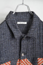 Load image into Gallery viewer, HERRINGBONE LINEN WOOL QUILTED WORK BLOUSON
