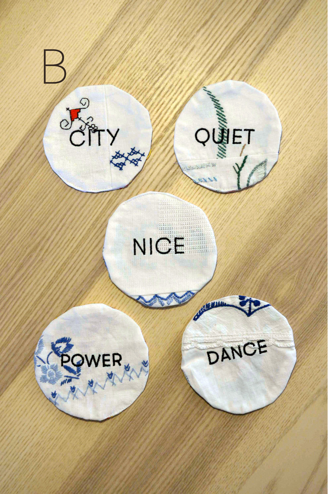 TABLE CLOTH COASTER(文字刺繍入り)_set