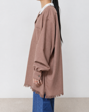 Load image into Gallery viewer, Tablecloth collar fringe shirt / bishu wool_B
