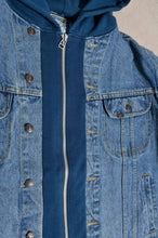 Load image into Gallery viewer, your right things in 代官山 蔦屋書店 出品中〜11/3まで:DENIM * BACK PILE HOODIE/BLUE/GREEN
