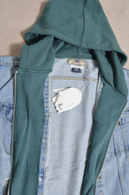 Load image into Gallery viewer, your right things in 代官山 蔦屋書店 出品中〜11/3まで:DENIM * BACK PILE HOODIE/GREEN/YELLOW
