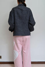 Load image into Gallery viewer, HERRINGBONE LINEN WOOL QUILTED WORK BLOUSON
