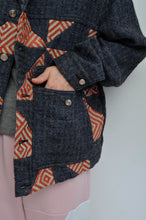 Load image into Gallery viewer, HERRINGBONE LINEN WOOL QUILTED WORK BLOUSON
