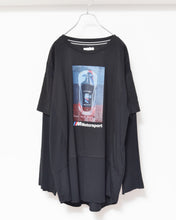 Load image into Gallery viewer, Fake layered T-shirt / BLACK_F
