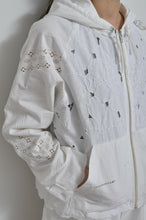 Load image into Gallery viewer, TABLE CLOTH ZIP-UP HOODIE/WHT/01 size_001
