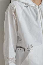 Load image into Gallery viewer, TABLE CLOTH ZIP-UP HOODIE/WHT/01 size_002
