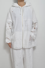 Load image into Gallery viewer, TABLE CLOTH ZIP-UP HOODIE/WHT/02 size_002
