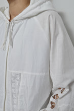 Load image into Gallery viewer, TABLE CLOTH ZIP-UP HOODIE/WHT/02 size_002
