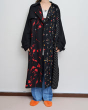 画像をギャラリービューアに読み込む, FLORAL TRENCH COAT/BLK/02 size B
