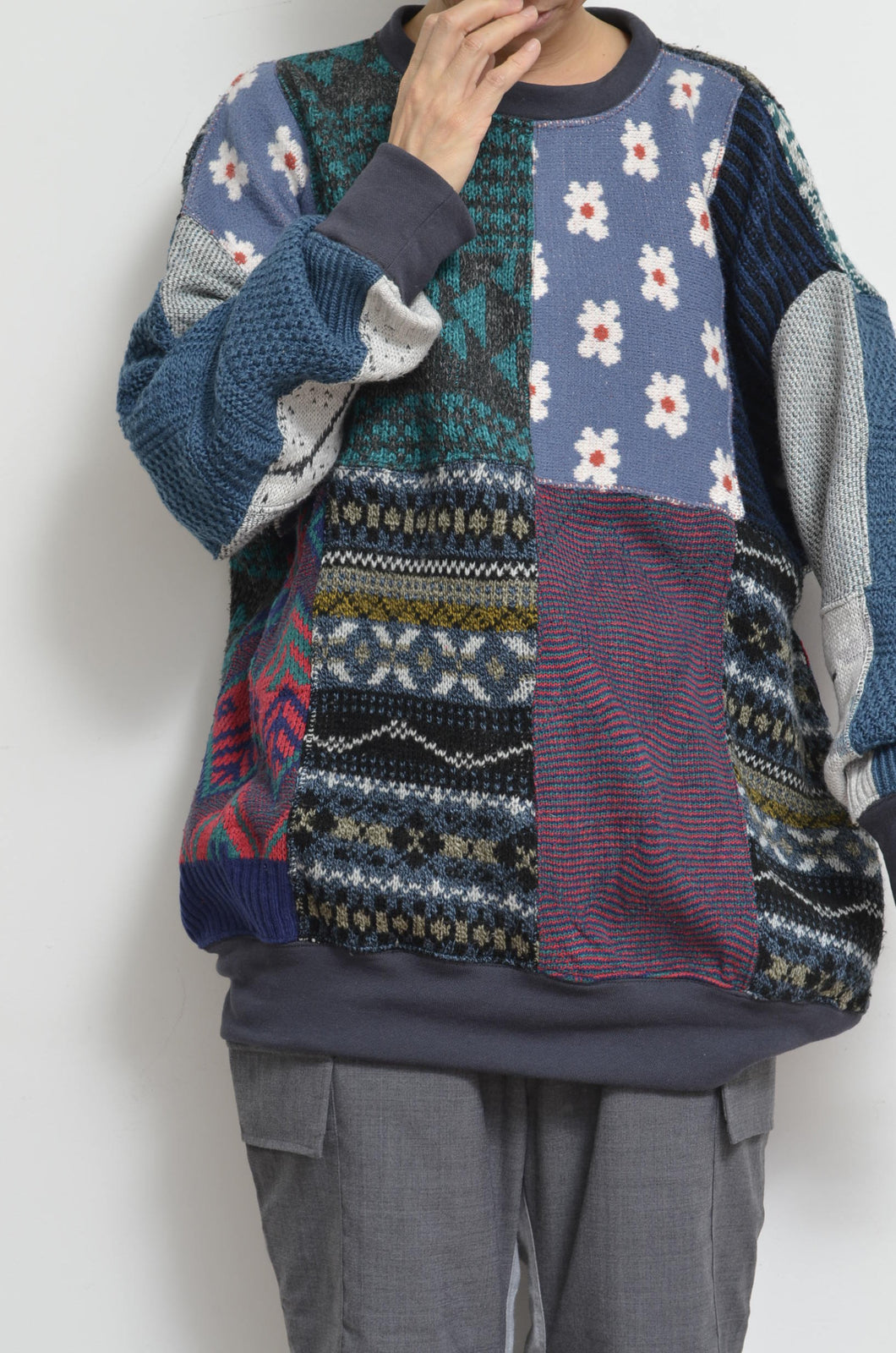 SWITCHING KNIT P/O（COSBY SWEATER)_01