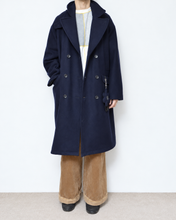 画像をギャラリービューアに読み込む, Flower charm pea coat / wool melton × sport
