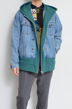 Load image into Gallery viewer, your right things in 代官山 蔦屋書店 出品中〜11/3まで:DENIM * BACK PILE HOODIE/BLUE/GREEN
